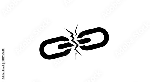 Broken Chain Link Symbol Representing Disconnection.