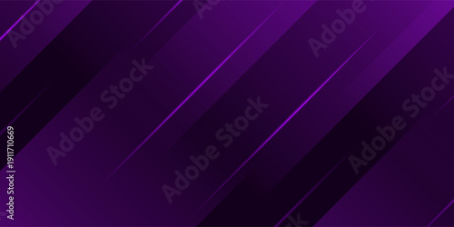 Abstract Dark Purple Geometric Background with Diagonal Layers and Neon Glow. Futuristic Technology Concept