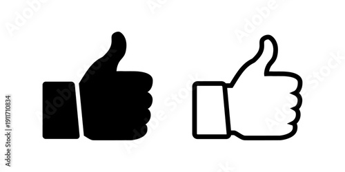 Thumps Up like Set. Thumb Up Icon. Okay Sign. Do symbol. Vector Like Icon.