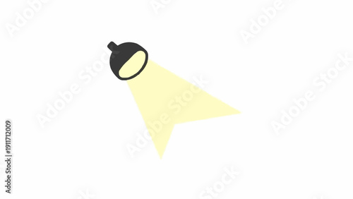 Spotlight Shining Bright Yellow Light Beam.