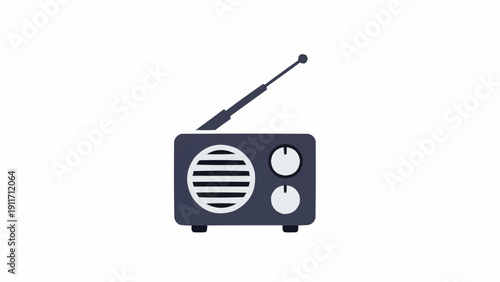 Vintage Style Retro Radio Illustration Design.