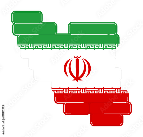 Iranian flag of Iran, simpl...