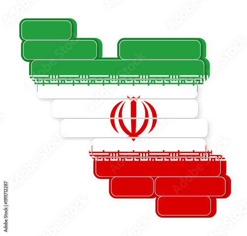 Iranian flag of Iran, simpl...