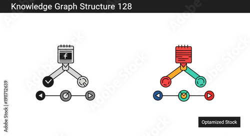 Knowledge graph structure diagram, stock vector