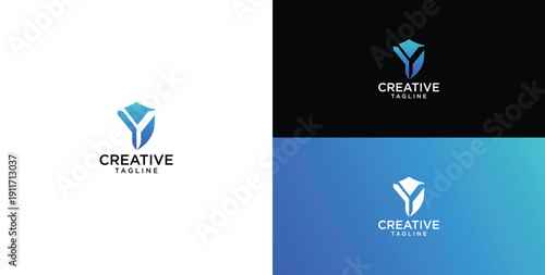 Digital technology logo icon vector. Y initial logo design.