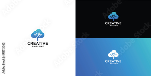 Digital technology logo icon vector. Y initial logo design.
