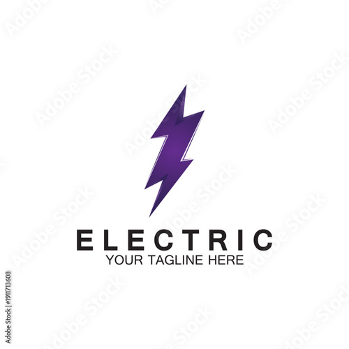 lightning thunderbolt electricity logo design template
