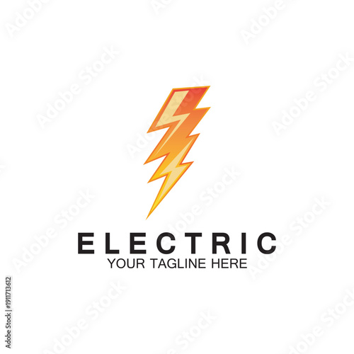 lightning thunderbolt electricity logo design template