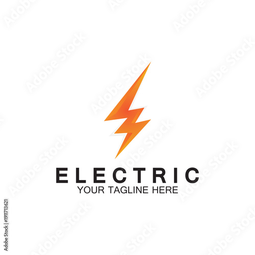 lightning thunderbolt electricity logo design template