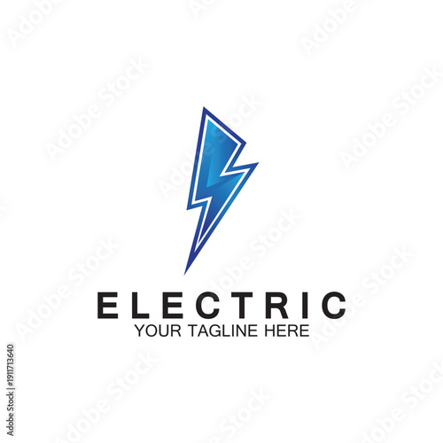 lightning thunderbolt electricity logo design template