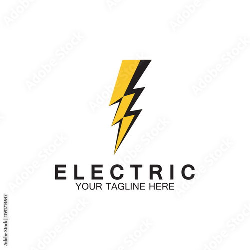 lightning thunderbolt electricity logo design template