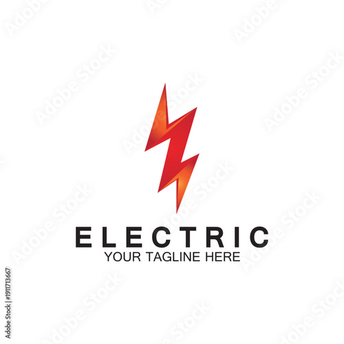 lightning thunderbolt electricity logo design template
