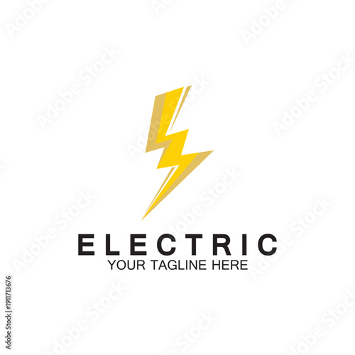 lightning thunderbolt electricity logo design template