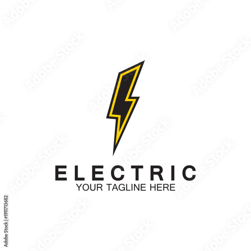 lightning thunderbolt electricity logo design template