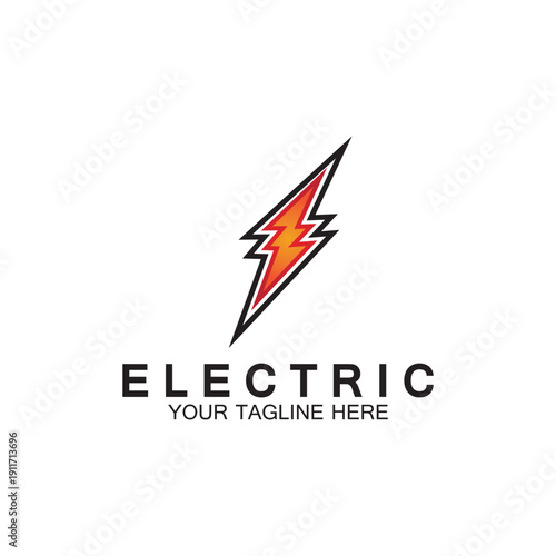lightning thunderbolt electricity logo design template