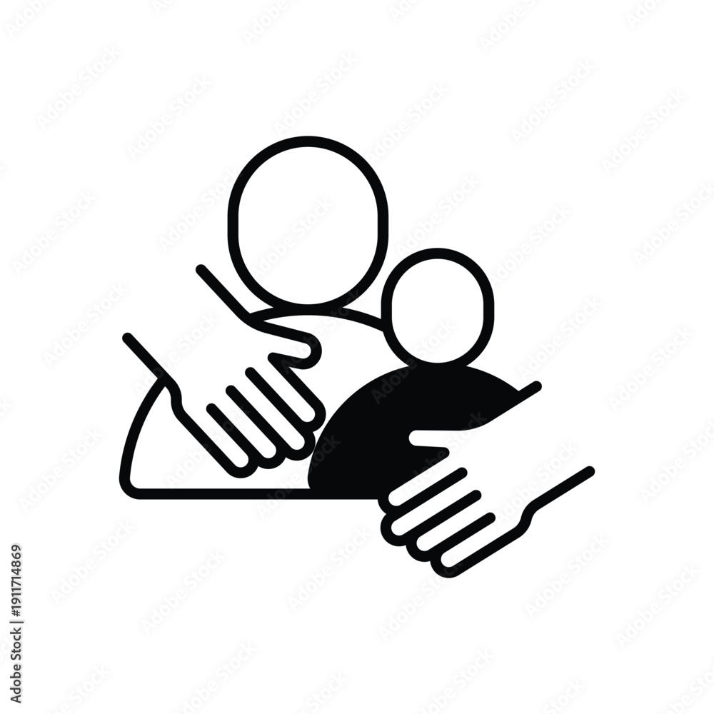 Obraz premium Hug vector icon