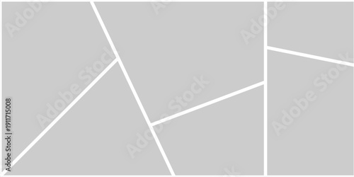 Image collage layout template. Mosaic mood board grid collection. Picture frame set. Photo album concept idea for banner, poster, comic page, flyer, brochure, booklet, memory wall design. Vector pack