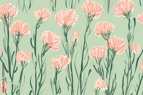 Stroke painting pink Carnations carnation pattern blossom.