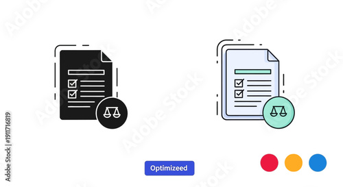 Legal compliance checklist icon for business regulations