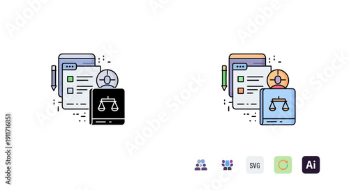 Legal compliance icon. Regulation and law concept