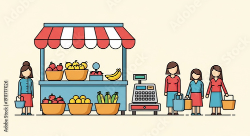 Minimalist outline of a mountain landscape with rising sun, serene vector illustration for adventure and nature themes.