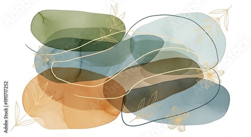 Abstract Artistic Shapes with Transparent Layers.