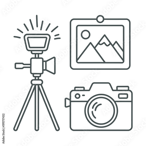 Professional Photography and Studio Gear Icon Set