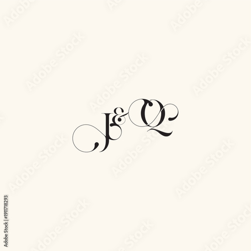 with monogram concept elegancy and beauty in one look QJ wedding caligraphic logo letter