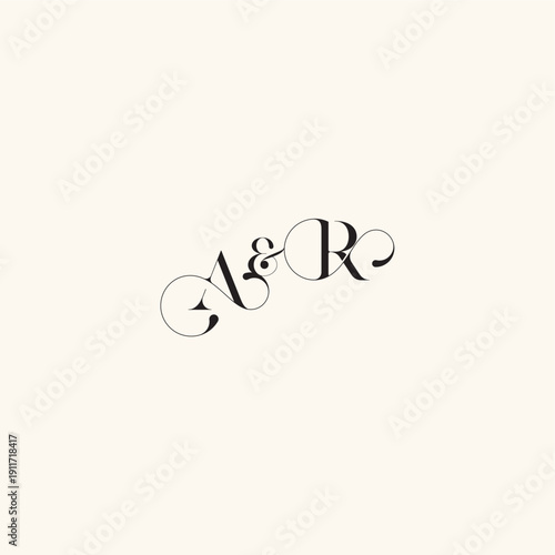 with monogram concept elegancy and beauty in one look RA wedding caligraphic logo letter