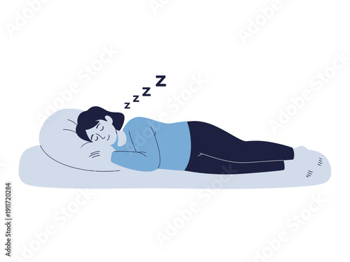 Woman peacefully sleeping on her side, enjoying a restful night's sleep