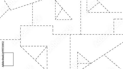 Vintage collection of mail envelope icons and black line paper stamps in a decorative vector frame pattern