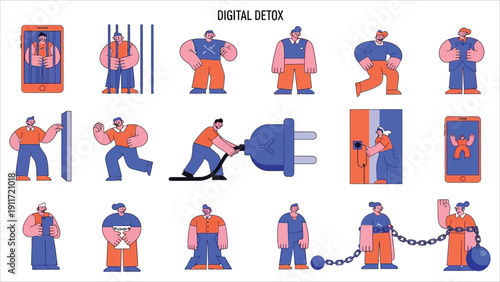 Digital Detox Concept Illustration Disconnecting from Technology for Mental Wellbeing