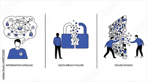 Digital Overload Abstract Concept Vector Illustration