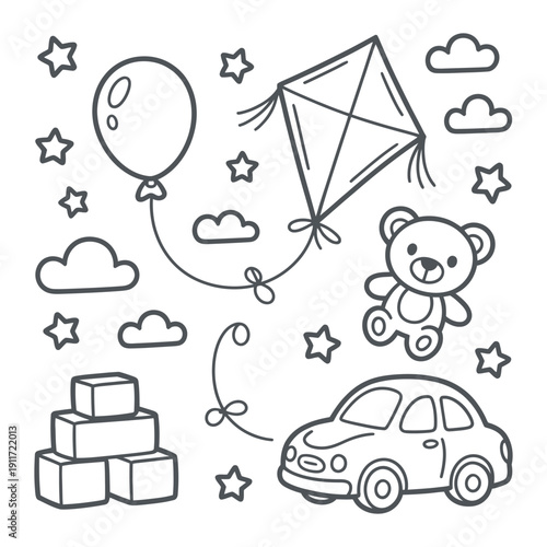 Childhood Toys and Nursery Playtime Set