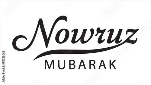 Nowruz Mubarak 2026 Modern Typography Design Persian New Year Greeting Vector Card Template Event Elements