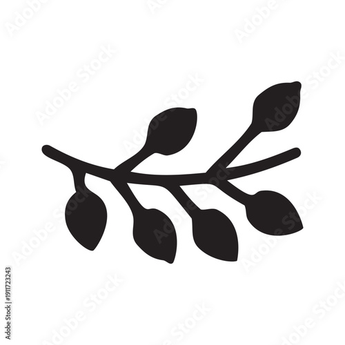Nowruz Senjed Branch Icon 2026 Persian New Year Haft Seen Symbol Vector Illustration Outline Graphic