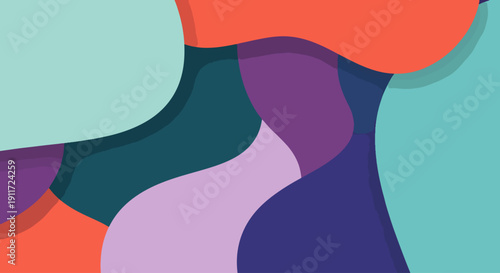 Dreamy retro ribbons drifting across textured artistic space