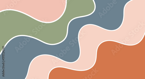 Abstract color tides celebrating movement and modern nostalgia