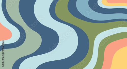 Coral and teal harmonies flowing in timeless rhythm