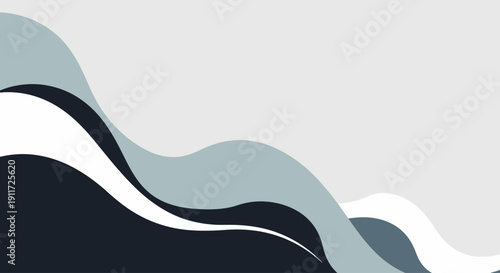 Abstract poster design with rounded overlapping shapes