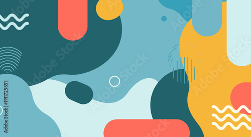 Dynamic layered shapes forming minimalist abstract design