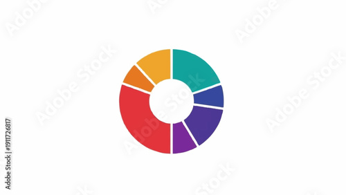 Bild auf Leinwand Color wheel with eight sections.