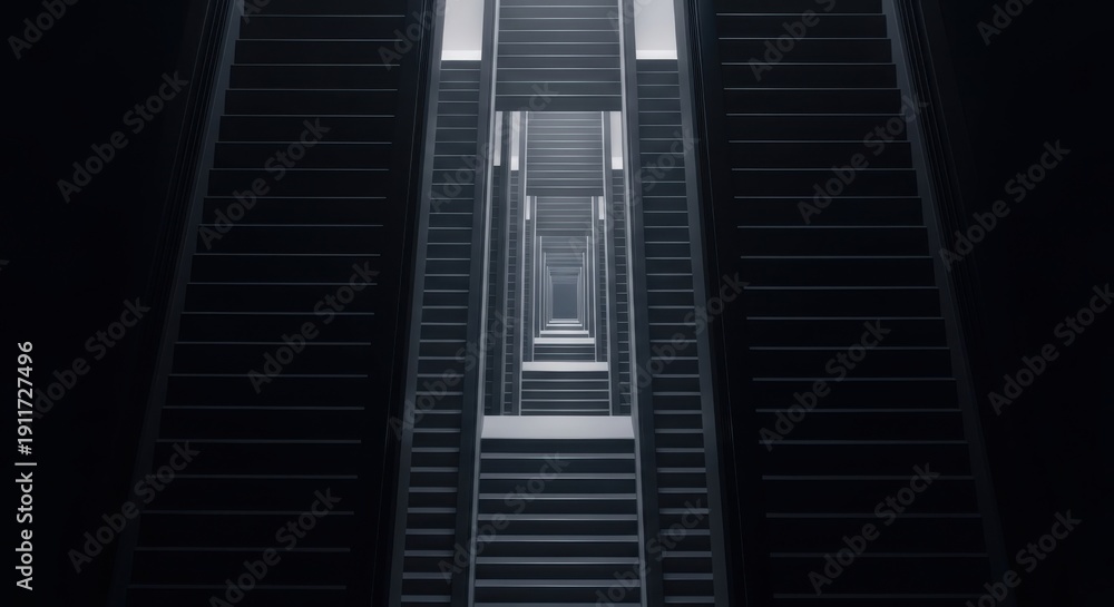 Obraz premium Elevator ascending through sleek, modern shaft with metallic surfaces and subtle lighting effects in a high-rise building