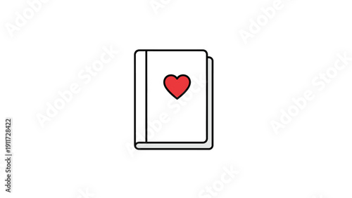Book with a red heart symbol.