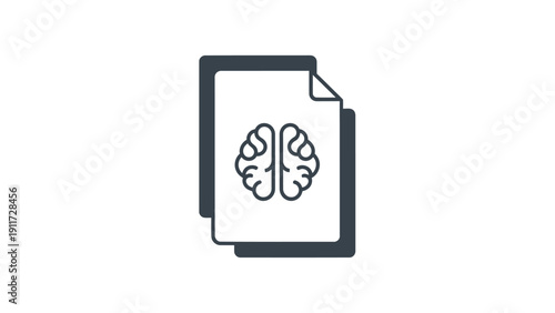 Brain on a Document Icon.