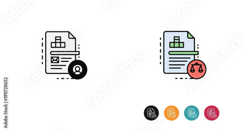 Compliance document icon, regulatory standards