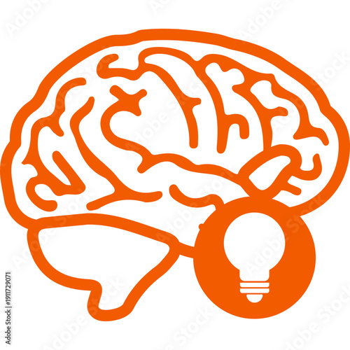 Creative Brain Idea Lightbulb Icon