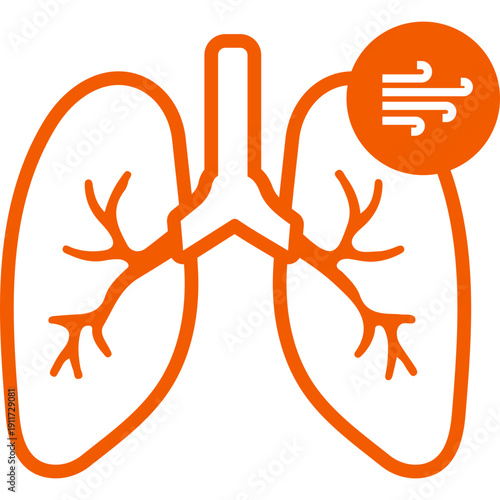 Human Lungs Respiratory System Icon