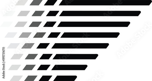 Abstract black and white graphic design representing speed and motion with horizontal lines.