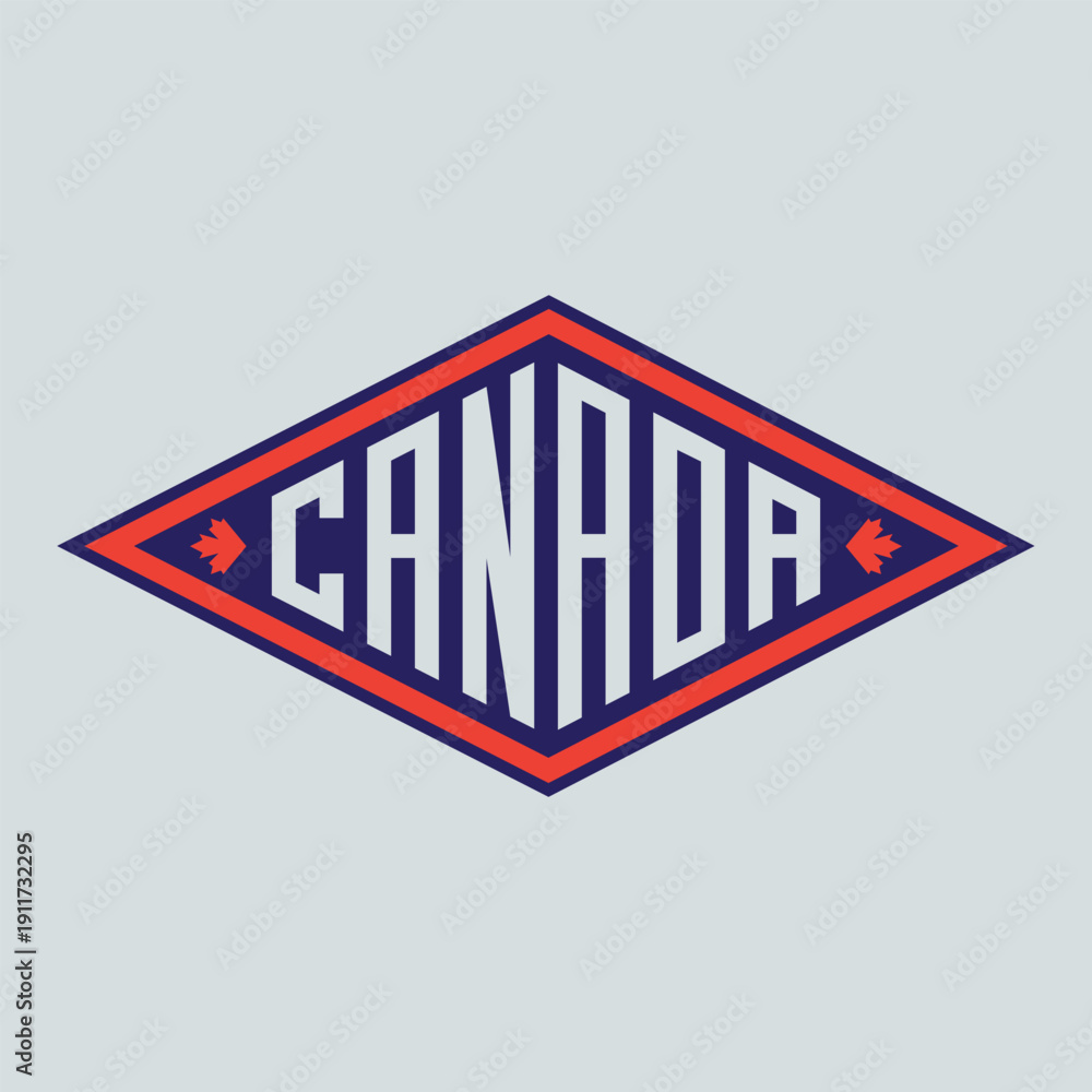 Fototapeta premium Retro badge Canada. Visit city logo template for banner, flyer and branding